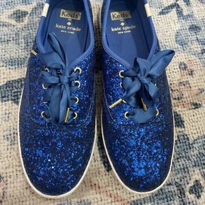 Kate Spade Keds Glitter Blue Sneakers for Wedding or Celebration 7.5